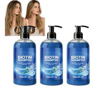 Champú espesante de biotina y romero, champú voluminizante espesante para el cabello, champú fortificado y nutritivo, champú Biotina y Aloe ligero para dar volumen y limpieza diaria (3 unidades)