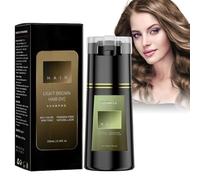 Champú Hair Dye, color castaño claro para cabellos grises, formulación botánica no daña el cabello, no se decolora, color instantáneo para hombres y mujeres, champú HaIr Dye 3 en 1 (marrón claro)