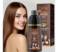 Champú instantáneo Black Hair 420 ml - Champú semipermanente de color negro para cabello natural, dura 30 días, fórmula de acción rápida para hombres y mujeres (marrón medio)