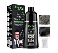 Champú instantáneo Black Hair Tinte para el cabello para hombres y mujeres, fácil de usar, 100% cobertura de canas, fácil y rápido, dura 30 días, tinte para el cabello negro 3 en 1 (negro 400 ml)