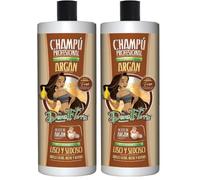 Champú Liso y Sedoso con Argán Dona Flora - Hidratación Profunda, Control del Frizz y Brillo Intenso - Cabello Suave y Manejable - Sin Parabenos - 1000ml (Paquete de 2)