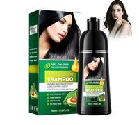 Champú Marroquí Para Teñir El Cabello Negro, Hair Dye Shampoo 4 En 1, Tinte De Pelo Para Hombre Y Mujer, Contiene Aceite Esencial Marroquí Natural,Coloración Instantánea Y Duradera, 400ml