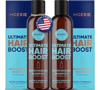 Champú Moerie champu de cabello crecimiento - cabello más largo y grueso - más volumen - vegano - Libre de parabenos y siliconas - todo tipo - champu anticaida - tratamiento hidratante cabello X2