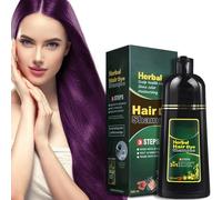 Champú natural a base de hierbas para teñir el cabello en 10 minutos, champú colorante para cabello negro, tinte de pelo multicolor para hombres y mujeres (morado)
