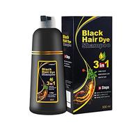 Champú Natural de Tinte Para El Cabello Negro, 500ml - De Blanco a Negro Para Hombres y Mujeres