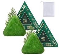 Champú Nature Seven Green Soap, Champú Sólido Nature Triangle, Controla La Grasa, Elimina La Caspa, Fortalece El Cabello Y Mejora El Encrespamiento, Para Mujeres Y Hombres. (2pcs)