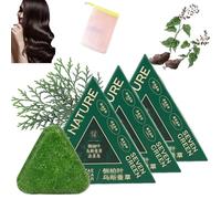 Champú Nature Triangle, champú herbal, champú sólido Natural Grass, champú sólido Natural Usman Grass, cuidado limpiador y nutritivo suave for un cabello con aspecto saludable.(3pcs)