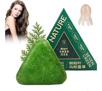 Champú Nature Triangle, champú Seven Green Soap, champú Usman Grass, calmante y fortalecedor for el cabello de hombres y mujeres, con peine.(1 Pc)