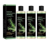 Champú nutritivo para el cuidado reparador, champú orgánico para el crecimiento del cabello con romero y queratina hidrolizada para cabello fino, seco y dañado, voluminizador, vegano (3Pcs)