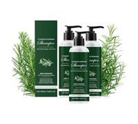 Champú para cabello de romero orgánico, champú de romero para el cabello, espesamiento natural y fortalecimiento nutridos suaves y esponjosos, aceite de argán de queratina (3PCS)