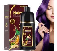 Champú para cabello negro instantáneo,Champú para teñir el cabello negro natural 3 en 1 para hombres y mujeres(Purple)