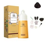 Champú para el cabello de rosa de pétalos japoneses, champú para el color de cabello natural y de larga duración, tinte para el cabello a base de plantas nutritivo, para cobertura gris (Black Tea)