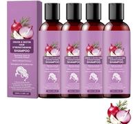 Champú para el cuidado del cabello de cebolla y biotina, champú para el cabello con cebolla y romero, contiene jengibre, ginseng, coco y hojas de árbol de la vida, adecuado para hombres y mujeres. (4)