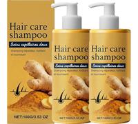 Champú para el cuidado del cabello de jengibre, champú de jengibre para adelgazar el cabello, mejora las puntas abiertas y fortalece los mechones, da volumen al cabello fino. (2 unidades)