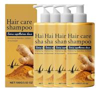 Champú para el cuidado del cabello de jengibre, champú de jengibre para adelgazar el cabello, mejora las puntas abiertas y fortalece los mechones, da volumen al cabello fino. (4 unidades)