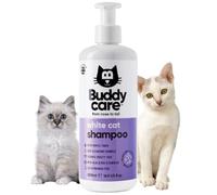 Champú para gatos de piel blanca de Buddycare (500 ml) champú perfecto para gatos blancos y gatos domésticos, aroma fresco y fórmula iluminadora