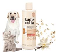 Champú para perros Sensitives de 473 ml, para piel seca e irritada, con granada fermentada y eucalipto contra Malassezia, fórmula hipoalergénica vegana, con colágeno y prebióticos, Lumi-Noble