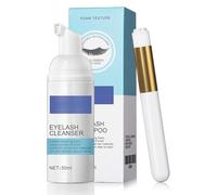 Champú para pestañas, limpiador de pestañas de limpieza profunda con cepillo, champú suave y seguro para pestañas naturales y extendidas, para uso en casa