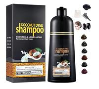 Champú para teñir cabello blanco, champú para teñir profundamente con fórmula suave, herramientas para teñir el cabello blanco, color duradero, nutritivo y fácil de usar (Dark Brown)