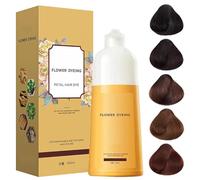 Champú para teñir el cabello con pétalos de rosa japonesa, color natural y duradero, cubre las canas, suaviza y da brillo, ideal para hombres y mujeres.