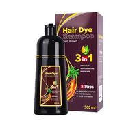 Champú Para Teñir El Cabello Negro,Black Hair Champú,Champú Instantáneo Negro 3 En 1,Champú Para Teñir El Cabello Gris Para Hombres y Mujeres-500ML (Dark brown)