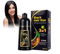 Champú Para Teñir El Cabello Negro,Black Hair Champú,Champú Instantáneo Para Cabello Negro,Champú Instantáneo Negro 3 En 1,Champú Para Teñir El Cabello Gris Para Hombres y Mujeres-500ML (Black)