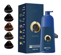 Champú para teñir el cabello Qiweitang, crema colorante de caviar, champú para teñir el cabello Qiweitang negro castaño para mujeres y hombres, cubre las canas (Negro natural)