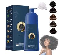 Champú para tinte capilar Qiweitang,Champú para coloración capilar,Tinte capilar con proteína de caviar Zhihuashi, Crema colorante vegetal natural - Fórmula suave,color duradero (Dark brown)