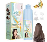 Champú Para Tinte Capilar Qiweitang, Crema Colorante Vegetal - Fórmula Suave, Tinte De Larga Duración, Champú Con Efecto Burbuja Vegetal, Tinte Capilar Natural (Castaño)