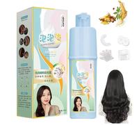 Champú Para Tinte Capilar Qiweitang, Crema Colorante Vegetal - Fórmula Suave, Tinte De Larga Duración, Champú Con Efecto Burbuja Vegetal, Tinte Capilar Natural (Negro)