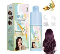 Champú Para Tinte Capilar Qiweitang, Crema Colorante Vegetal - Fórmula Suave, Tinte De Larga Duración, Champú Con Efecto Burbuja Vegetal, Tinte Capilar Natural (Morado uva)