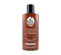 El champú premium de barba de Man's Beard (fabricación francesa) con aloe vera y extracto de fruta, suaviza y protege la barba. El pote es de 150 ml.