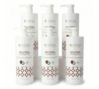 Champú Profesional Neutro Coco 1L x6 - Champú Profesional Peluquería para Todo Tipo de Cabello - Limpieza Suave Uso Diario y Equilibrado - Champú Formato Ahorro Grande Familiar (Pack de 6)