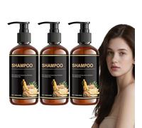 Champú regulador de aceite y nutritivo con romero y ginseng - Champú limpiador profundo, fortalecedor y espesante para cabello graso, seco y débil - Aplicación diaria suave (3 unidades)