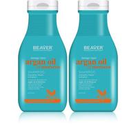 Champú Reparador ARGAN OIL & KERATIN - 350ml BEAVER (Paquete de 2)