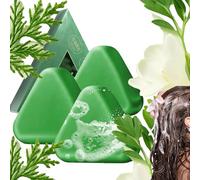 Champu Solido, 3 * 120g Usman Grass Hair Soap, Arroz Glutinoso Agua Champú Sólido Nature Triangle Jabón Para Cabello Con Hojas De Cedro Y Polygonum Para Todo Tipo Cabello, Esponjoso Y Antirotura