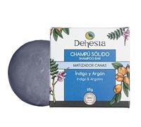 Champú Sólido Matizador de Canas Índigo y Argán Bio 65 g Neutraliza Tonos Amarillos Vegano y Ecológico Cabello Gris, Blanco y Mechas