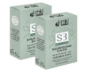 Champú sólido MKL Ortiga y Carbón Cabello Graso 65g Pack de 2