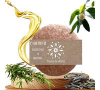 Champú Sólido Natural en Barra | Shampoo Vegano Artesanal | Anticaspa, Anticaída, Hidratante, Reparador, Voluminizador | Cabello Seco, Graso, Fino, Rizado o Normal - 65 g (Romero y Quina)