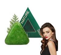 Champú Sólido Nature Triangle,Champú Nature Seven Green Soap,Jabón Sólido de Agua de Arroz Glutinoso Usman Grass,Jabón Triangular Verde para el Cabello Para Mujeres Y Hombres