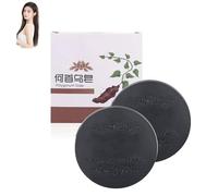 Champú sólido para c/abello negro reverso, champú activador de raíces para la caída del cabe/llo y restaura el color, limpia el ca/bello y el cuero cabe/lludo.
