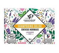 Champú sólido para cabello normal orgánico 85G, fabricado en Francia por los laboratorios Grvier - Con aceite de coco orgánico y agua floral de lavanda, ideal para toda la familia