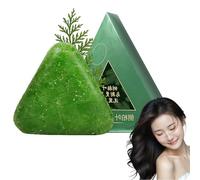 Champú sólido triangular, de origen vegetal, limpieza suave, fortalece el cabello y reduce el encrespamiento. (1pcs)