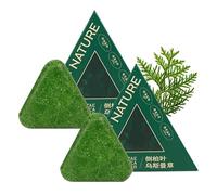 Champú sólido triangular natural, champú sólido de hoja de ciprés natural, jabón triangular verde para el cabello, cuidado capilar natural a base de hierbas, calmante y fortalecedor (2)