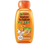Champú suave 2 en 1 Garnier True Treasures para niños, limpia especialmente suavemente, no quema en los ojos, parabenos y silicona, 1 x 250 ml
