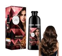 Champú Tinte Café Natural 400ml, Marrón castaño, Natural Hair Dye Shampoo 3 en 1, Champú de Color Para el Cabello Instantáneo,Cubre Canas, Cobertura De Canas En Minutos para Hombres y Mujeres