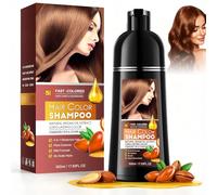 Champú Tinte Castaño Claro 4 en 1 para Hombre y Mujer,Cobertura de Canas Natural e Instantánea,Cubre Canas Mujer,Coloración Duradera y Suave para Todo Tipo de Cabello,Fácil de Usar en Casa,500ML