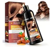 Champú Tinte Castaño Claro para Hombre y Mujer, 4 en 1 Cubre Canas Mujer, Cobertura de Canas Natural e Instantánea, Coloración Suave para Todo Tipo de Cabello, 500ML