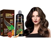 Champú Tinte Cubre Canas, 500 ml Hair Dye Shampoo 3 en 1, Champu Tinte Canas Instantáneo, Champú Color, Champu Colorante Pelo Cubre Canas Barba En Minutos para Mujer Hombre (Marrón Oscuro)