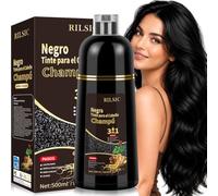 Champú Tinte Negro Cubre Canas, Black Hair Dye Shampoo,Champu Colorante